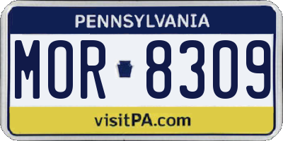 PA license plate MOR8309