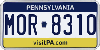 PA license plate MOR8310