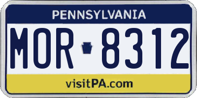 PA license plate MOR8312