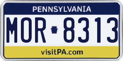 PA license plate MOR8313