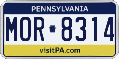 PA license plate MOR8314