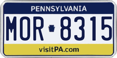 PA license plate MOR8315