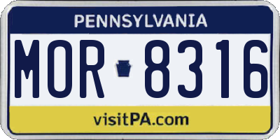 PA license plate MOR8316