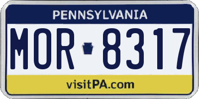 PA license plate MOR8317