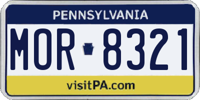 PA license plate MOR8321