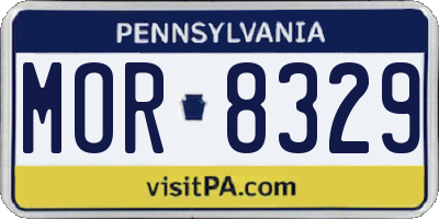 PA license plate MOR8329