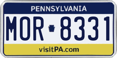 PA license plate MOR8331