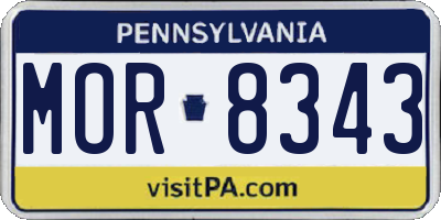 PA license plate MOR8343