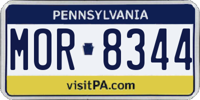PA license plate MOR8344