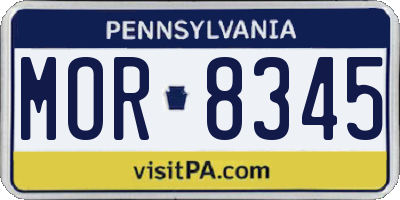 PA license plate MOR8345