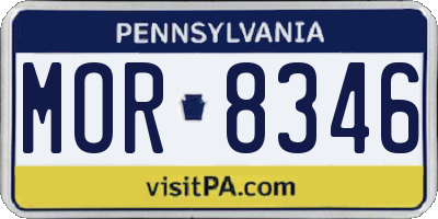 PA license plate MOR8346