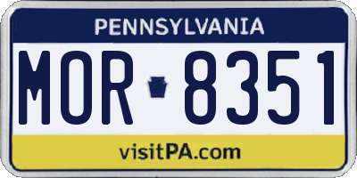 PA license plate MOR8351