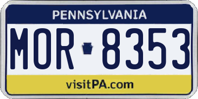 PA license plate MOR8353