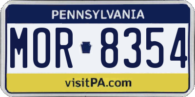 PA license plate MOR8354