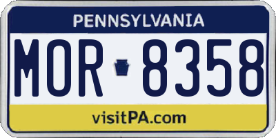 PA license plate MOR8358