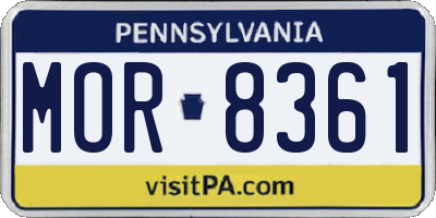 PA license plate MOR8361