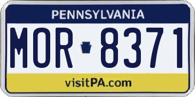 PA license plate MOR8371