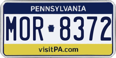 PA license plate MOR8372