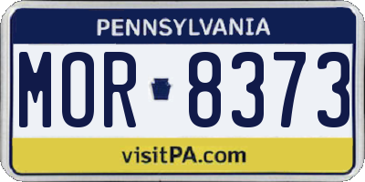PA license plate MOR8373