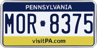 PA license plate MOR8375
