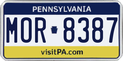 PA license plate MOR8387