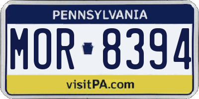 PA license plate MOR8394