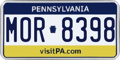 PA license plate MOR8398