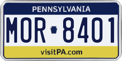 PA license plate MOR8401