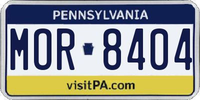 PA license plate MOR8404