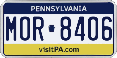 PA license plate MOR8406