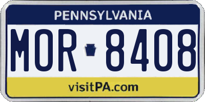 PA license plate MOR8408