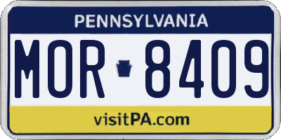 PA license plate MOR8409