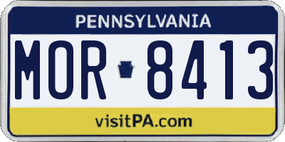 PA license plate MOR8413