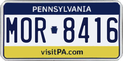 PA license plate MOR8416