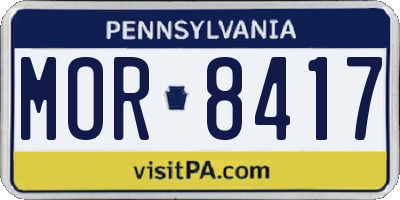 PA license plate MOR8417