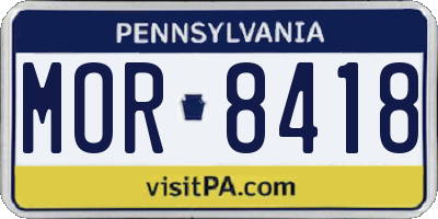 PA license plate MOR8418