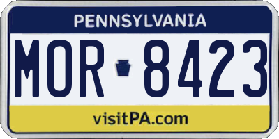 PA license plate MOR8423