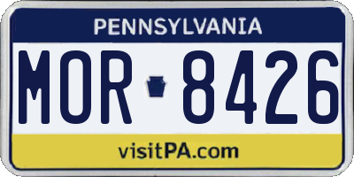 PA license plate MOR8426
