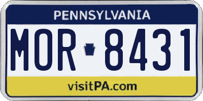 PA license plate MOR8431