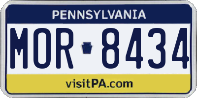 PA license plate MOR8434