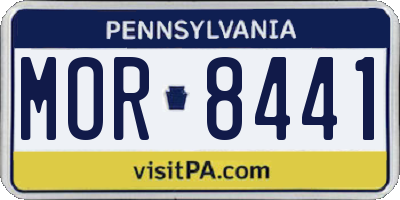 PA license plate MOR8441