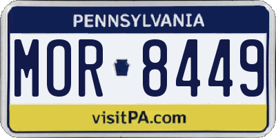 PA license plate MOR8449