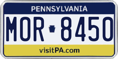 PA license plate MOR8450