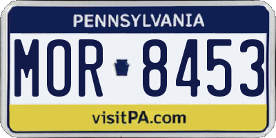 PA license plate MOR8453