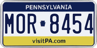 PA license plate MOR8454