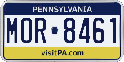 PA license plate MOR8461