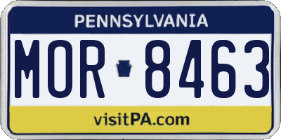PA license plate MOR8463