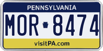 PA license plate MOR8474