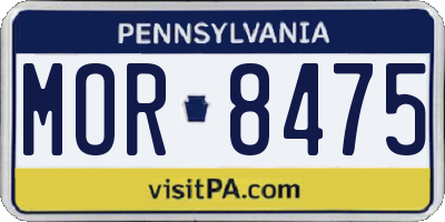 PA license plate MOR8475