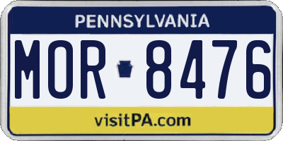 PA license plate MOR8476